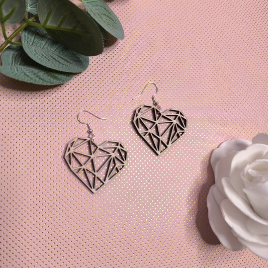 Boucles d'oreilles - CĆur gĂ©omĂ©trique