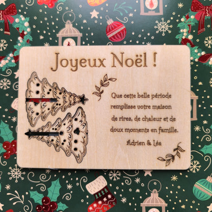 Carte postale - Décoration en sapin détachable