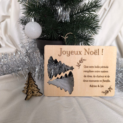 Carte postale - Décoration en sapin détachable