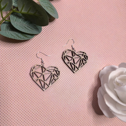 Boucles d'oreilles - Cœur géométrique