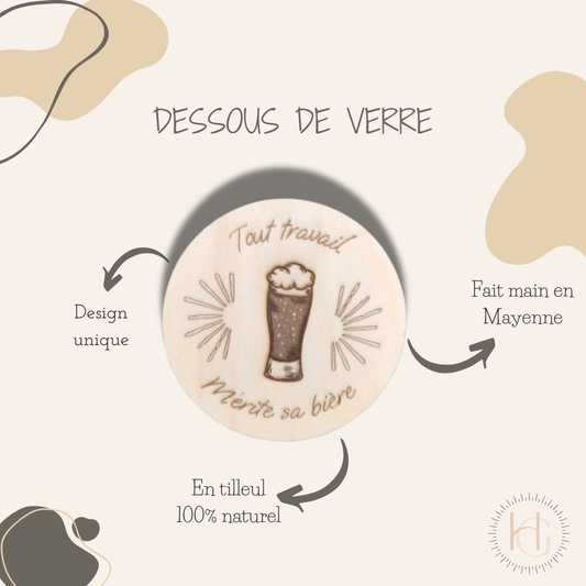 Dessous de verre - Tout travail mérite sa bière
